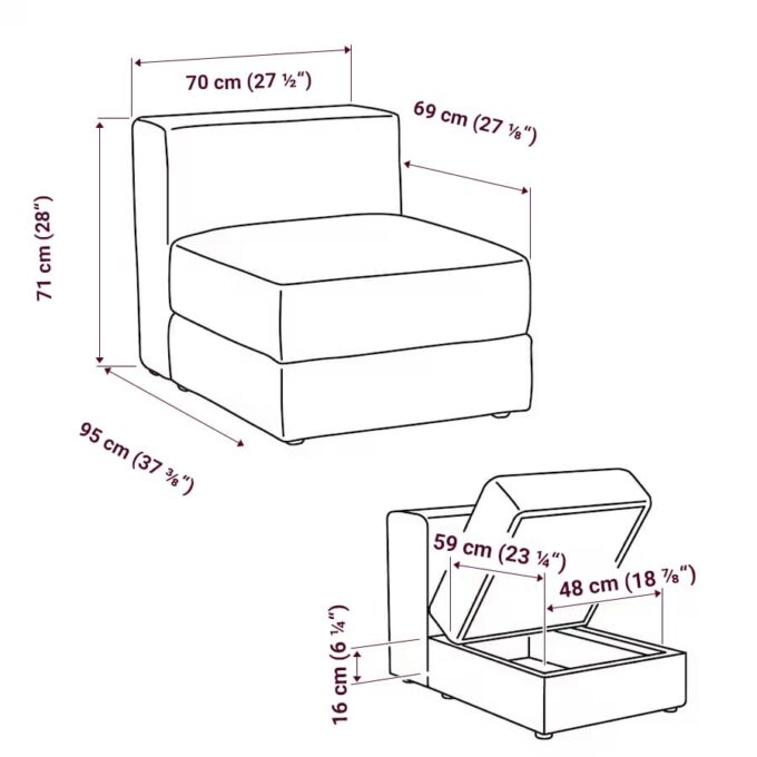 Jättebo 1-zitselement Hoes
