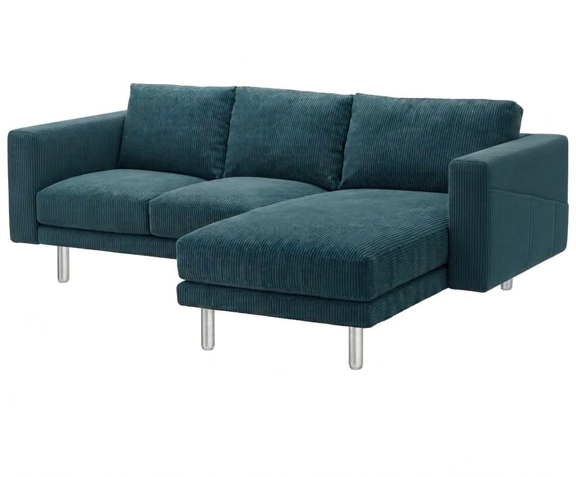 Norsborg 2-zits met chaise longue - Corduroy Petrol Blauw #15 Norsborg2metchaiseCorduroy_15-pichi — Norsemaison