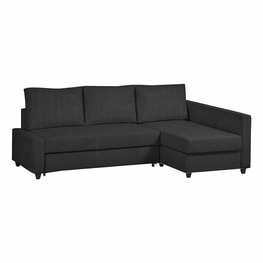 Friheten Hoekslaapbank links hoes - Corduroy Zwart Antraciet #21 friheten-corner-sofa-bed-links-Corduroy-Zwart-21 — Norsemaison