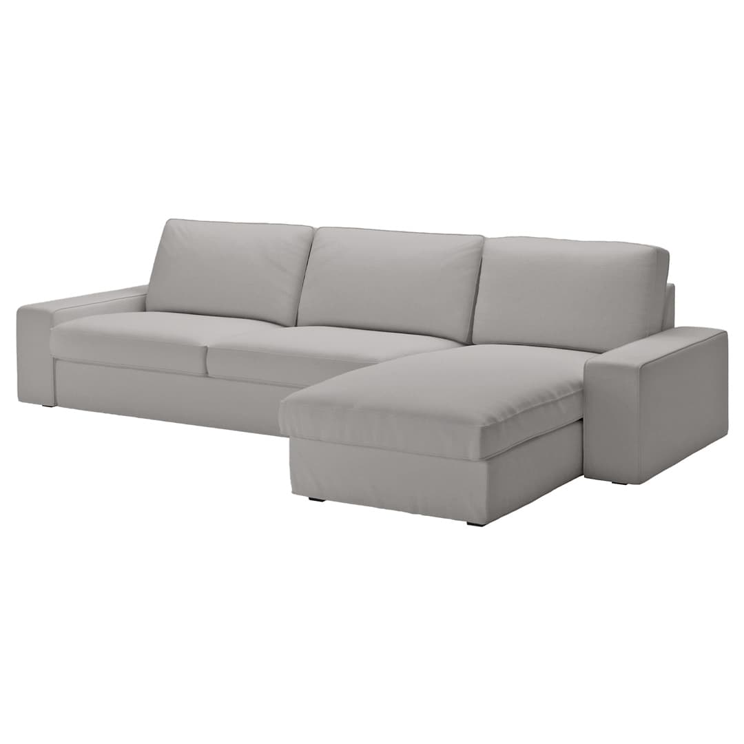 kivik 3 met chaise longue grijs