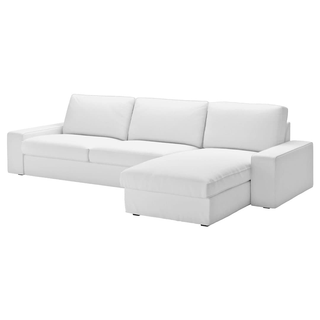 kivik 3 met chaise longue wit