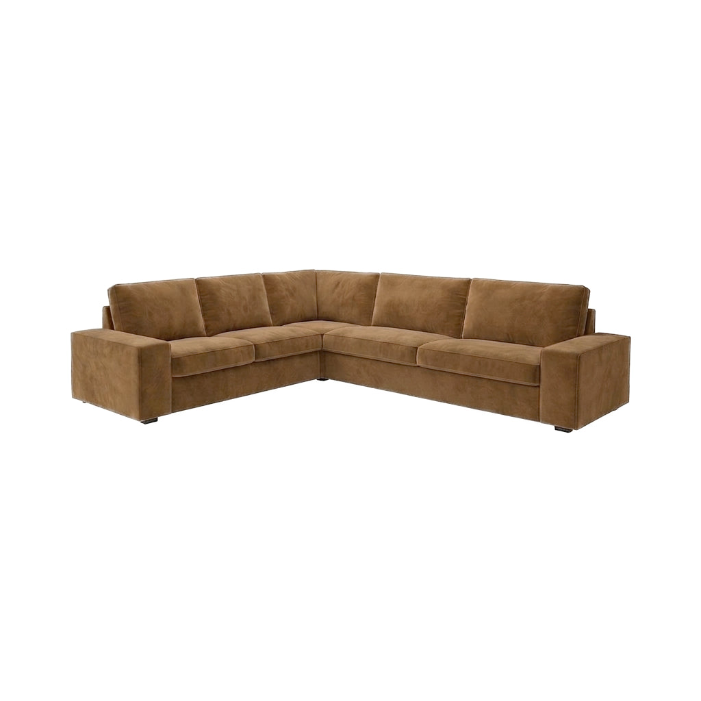 Fodera per divano angolare Kivik 5 posti (2+3) - Velluto Beige bronzo #15