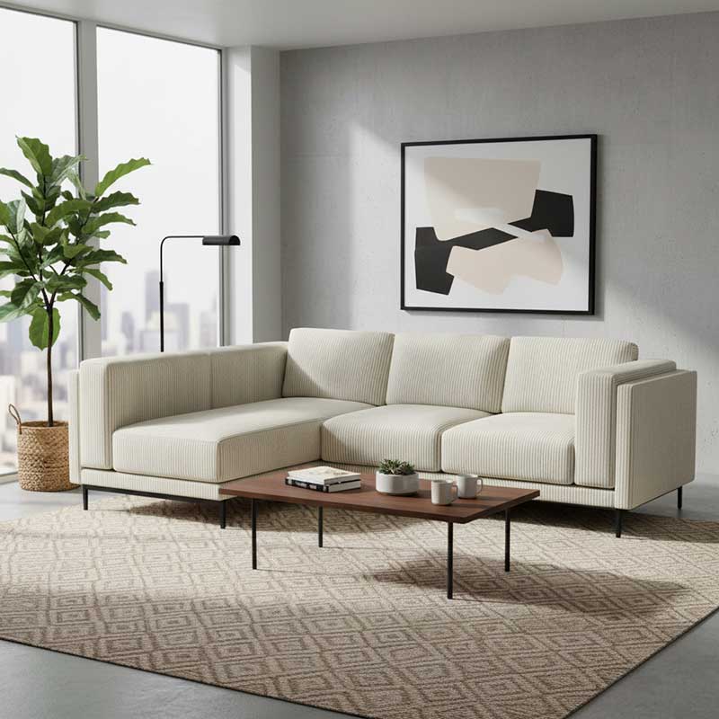 Nockeby 3-zits hoes met chaise longue links