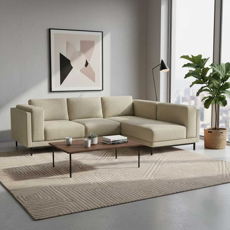 Nockeby 3-zits hoes met chaise longue rechts