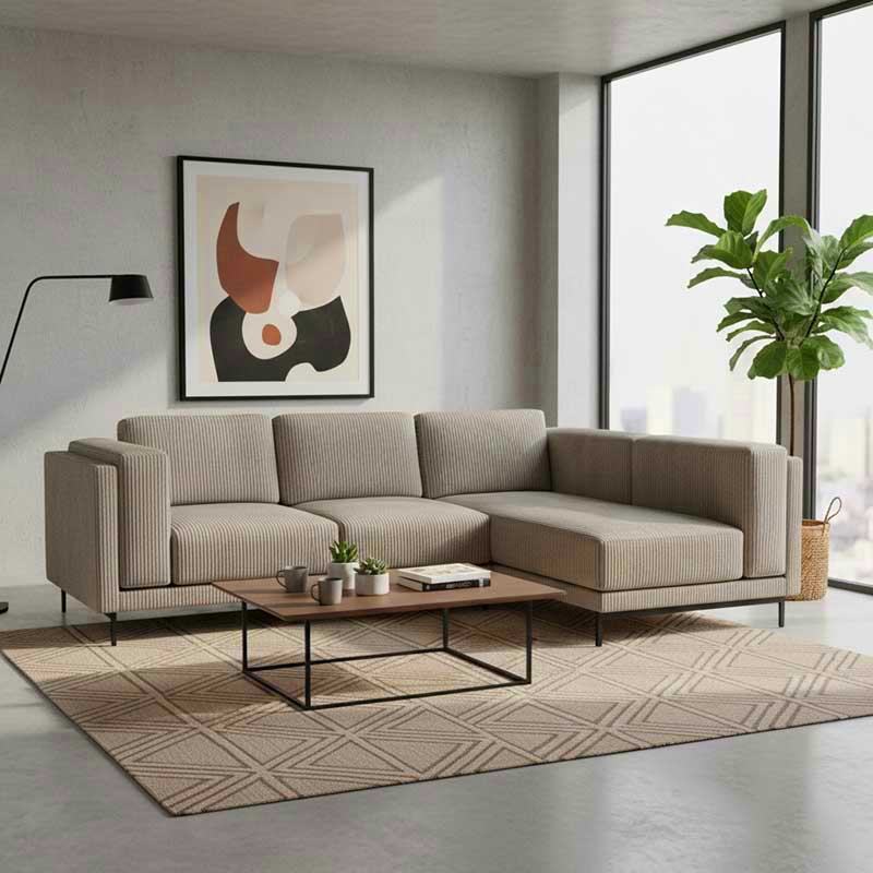 Nockeby 3-zits hoes met chaise longue rechts