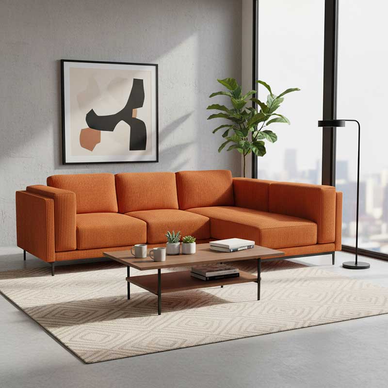 Nockeby 3-zits hoes met chaise longue rechts