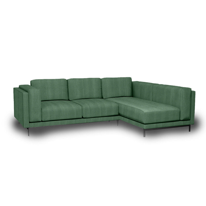Nockeby 3-zits hoes met chaise longue rechts - Corduroy Groen #11 nockeby-chaise-longue-right_MOCKUP_fluweel_Corduroy_Corduroy-Groen-11 — Norsemaison