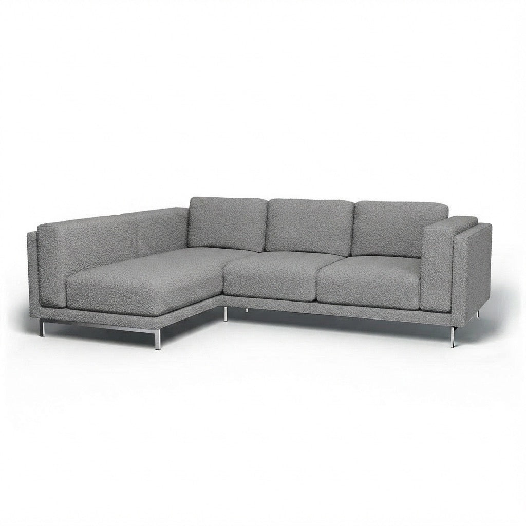 Nockeby 3-zits hoes met chaise longue links - Royal Bouclé Grijs #12 royal-boucle-12_44ebac8f-476e-43af-ac3c-a9d9a00976f0 — Norsemaison