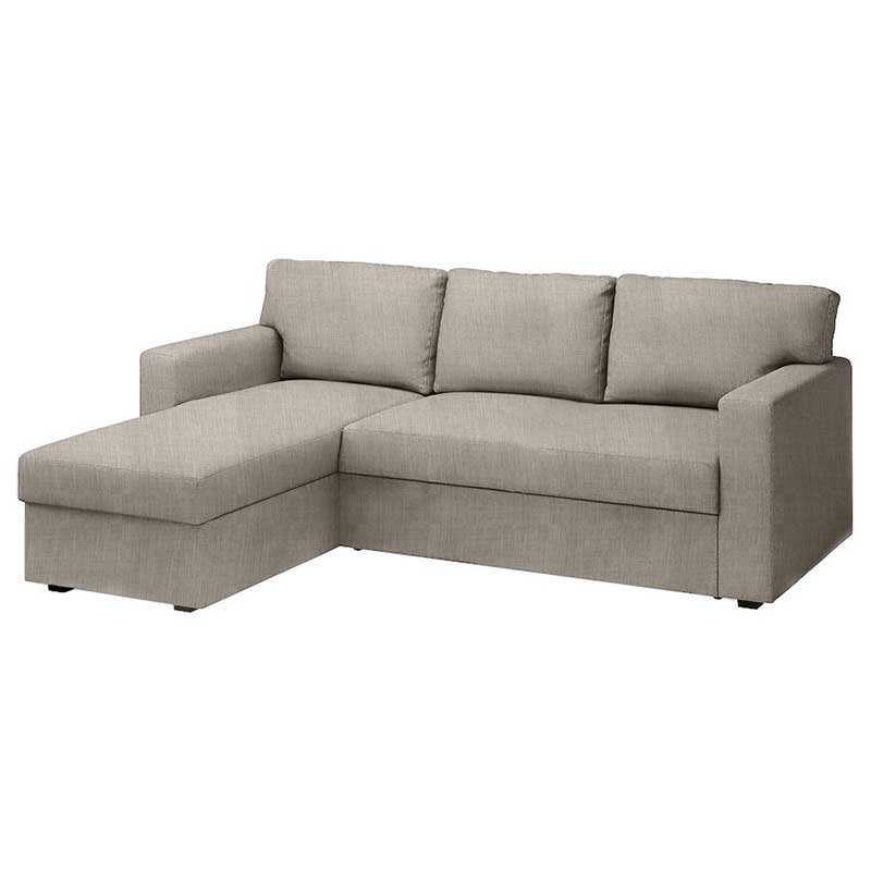 Housse pour canapé convertible 3 places Bårslöv avec méridienne à droite - Classic Gris #18