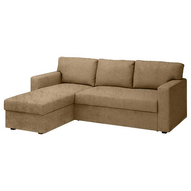 Bårslöv 3-zits Slaapbank met chaise longue rechts Hoes - Fluweel Beige Brons #15 Barslov-3-chaise-rechts-fluweel-15 — Norsemaison