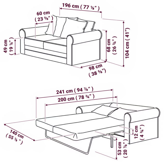 Funda para sofá cama de 2 plazas Grönlid
