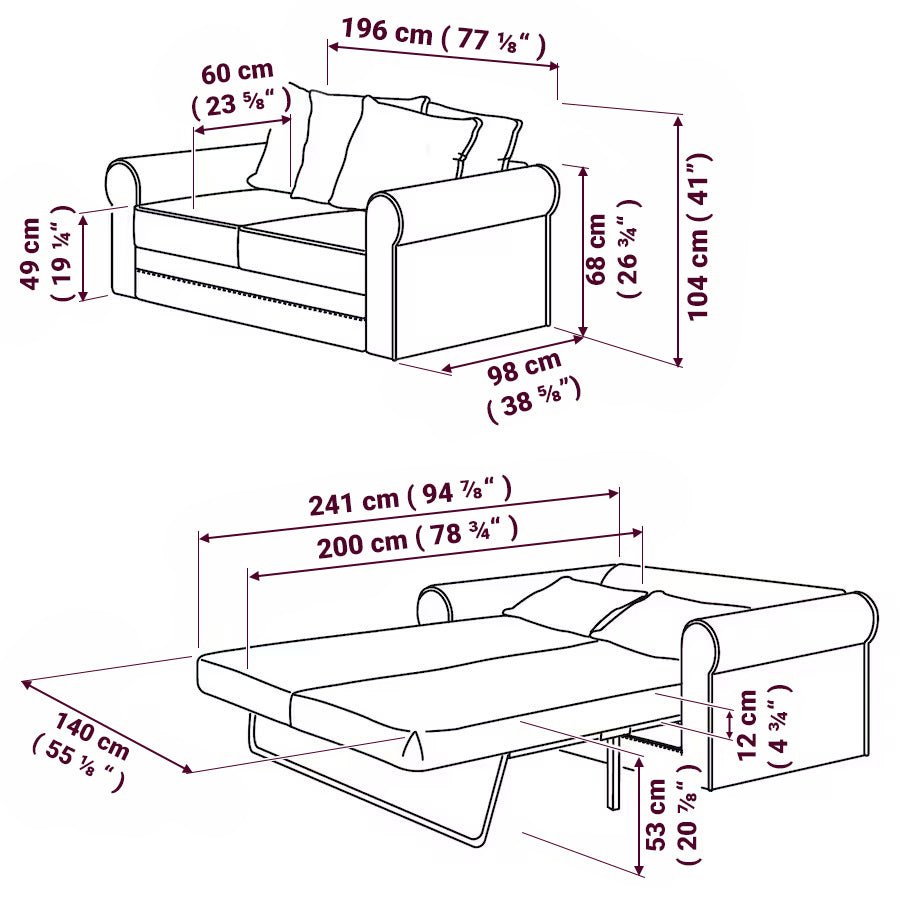 Gronlid sofa bed dimensions