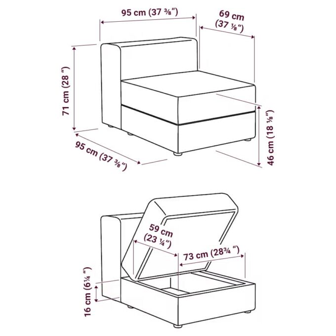 Jättebo 1,5-zitselement Hoes