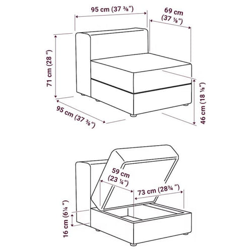 Jättebo 1,5-zitselement Hoes