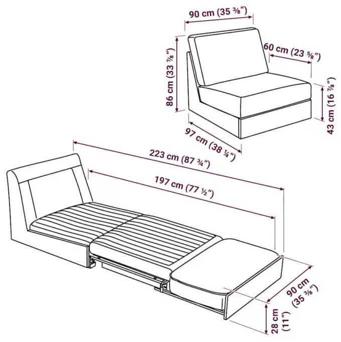 Kivik 1-Sitzer Bettsofa Bezug