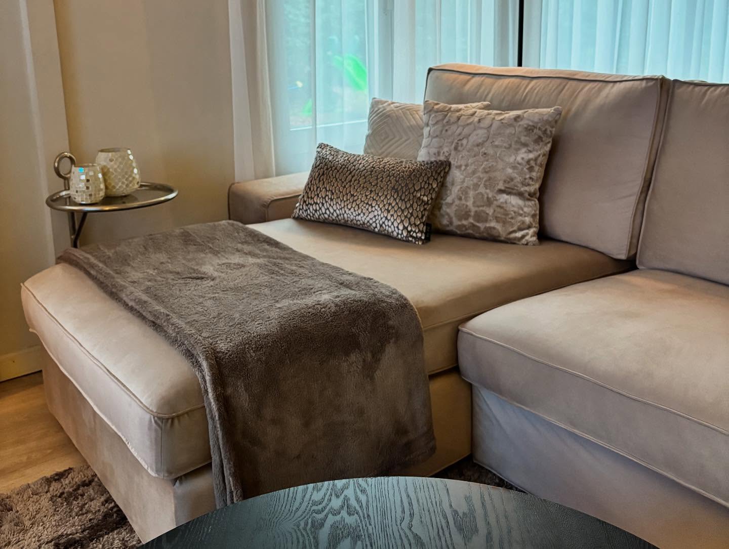 Kivik 2 zits met Chaise Longue – Fluweel Crème #4 3