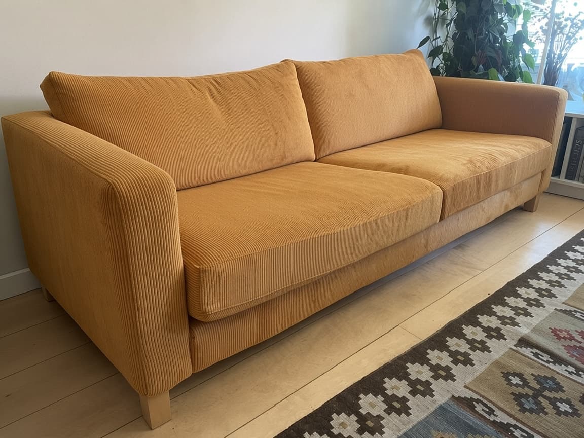 Landskrona 3-zits Hoes Corduroy Kurkuma Oranje #8 klantfoto