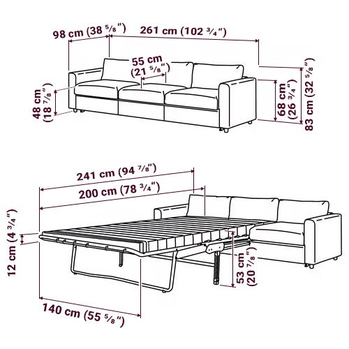 Vimle 3-zits Slaapbank Element hoes