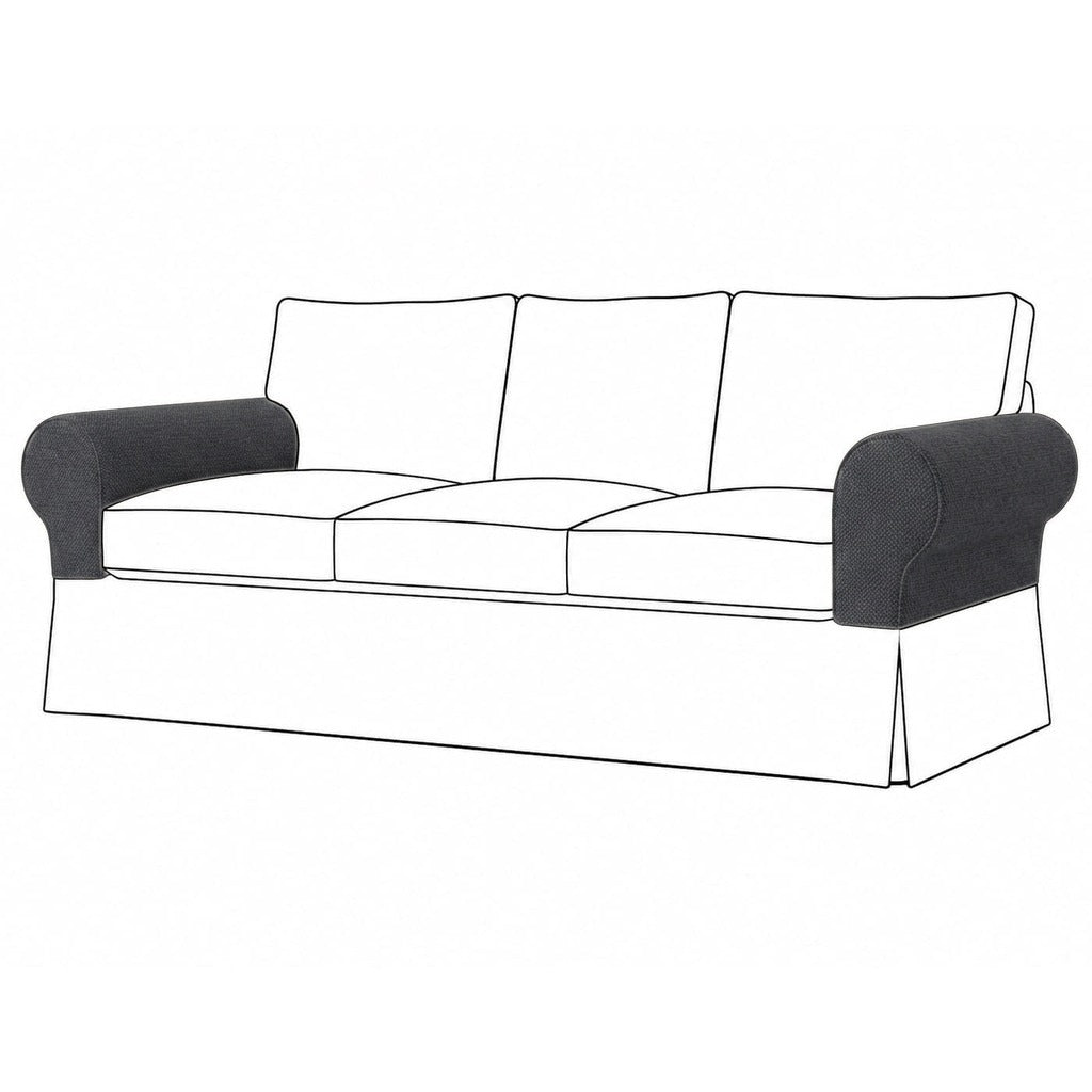 Ektorp Armleuningbeschermers Chenille Antraciet #48 — Norsemaison [nm-render]