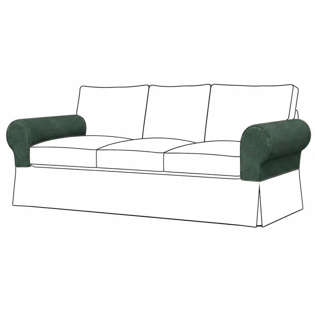 Ektorp Armleuningbeschermers Chenille Groen #38 — Norsemaison [nm-render]