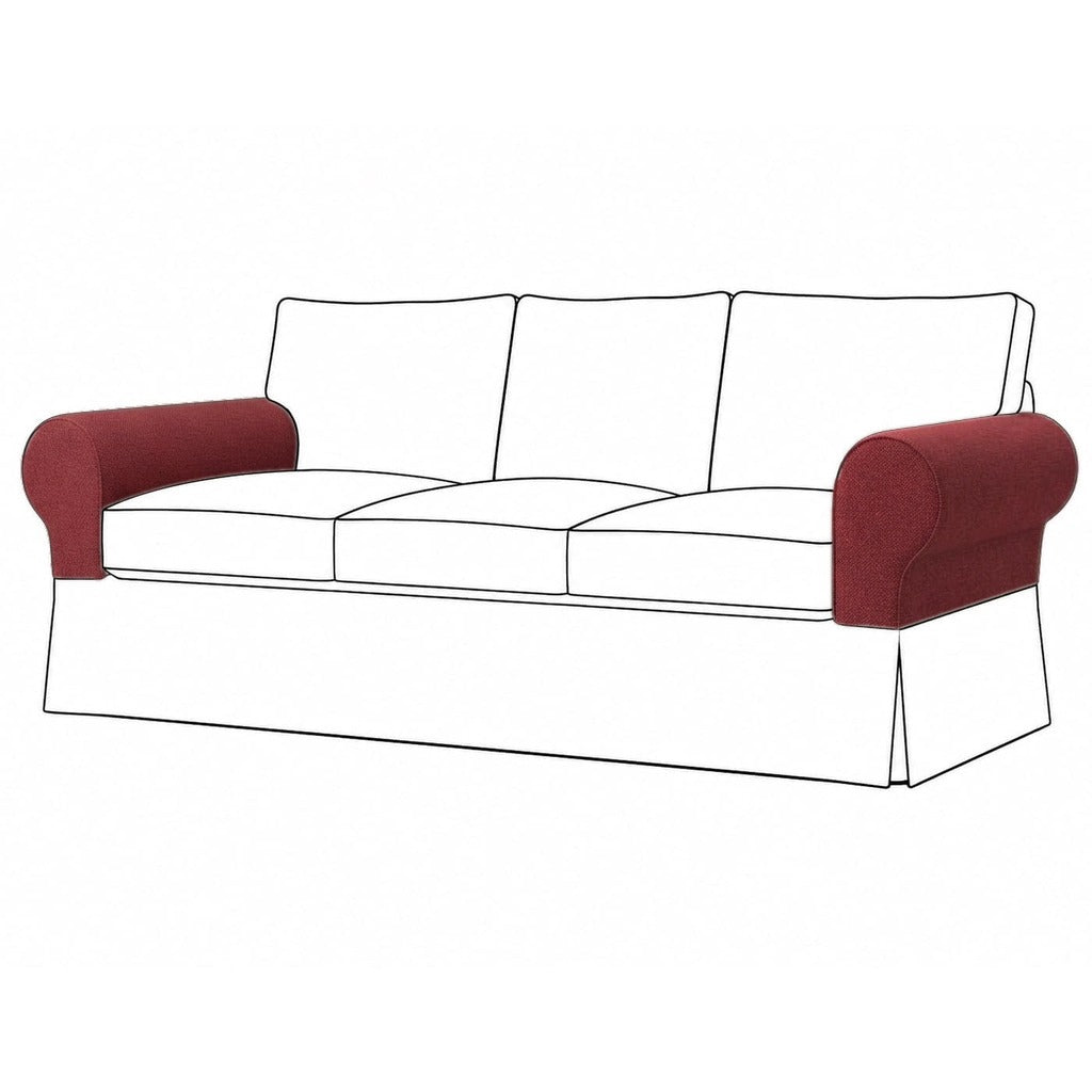 Ektorp Armleuningbeschermers Chenille Rood #31 — Norsemaison [nm-render]