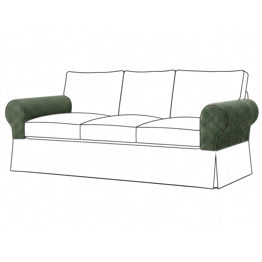 Ektorp Armleuningbeschermers Corduroy Groen #11 — Norsemaison [nm-render]