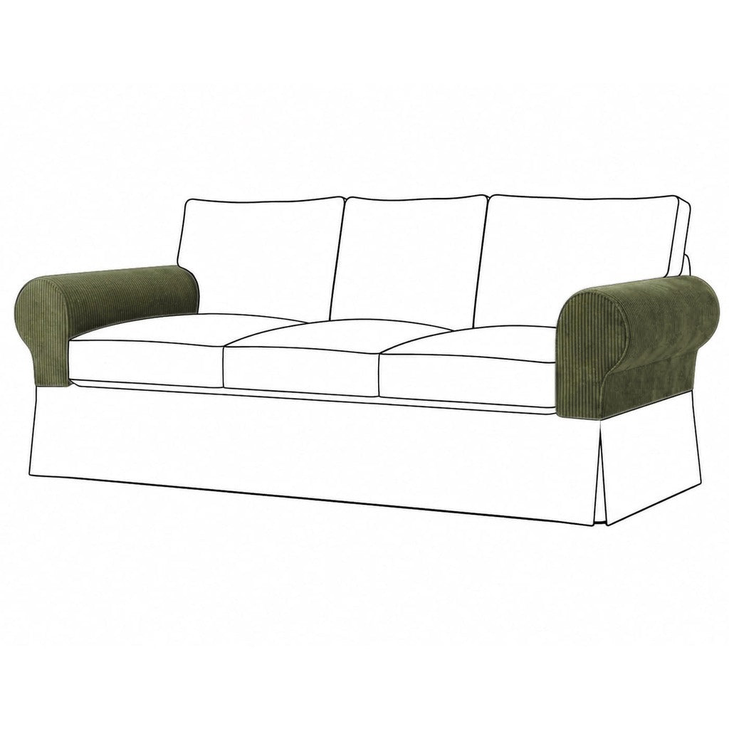 Ektorp Armleuningbeschermers Corduroy Olijfgroen #12 — Norsemaison [nm-render]