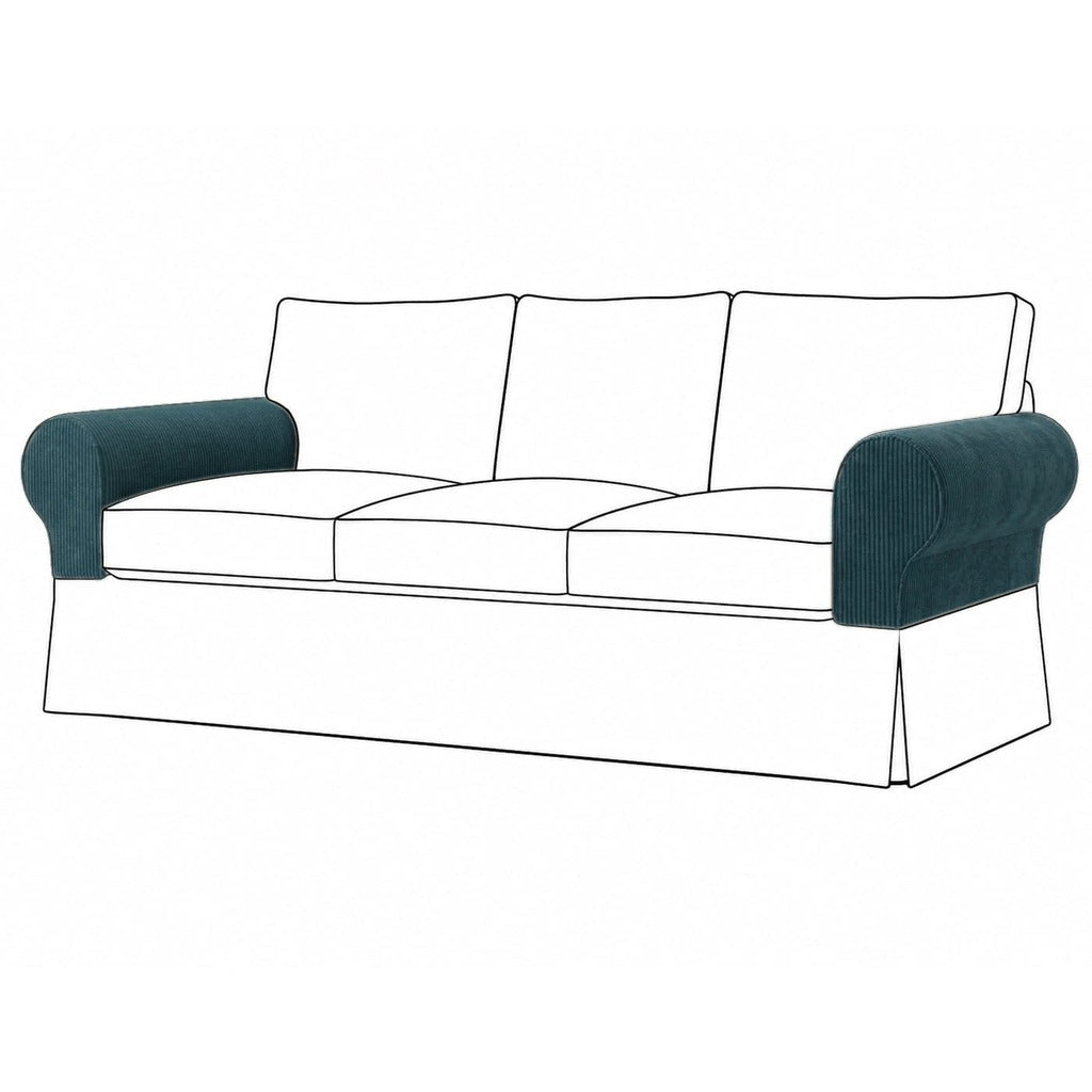 Ektorp Armleuningbeschermers Corduroy Petrol Blauw #15 — Norsemaison [nm-render]