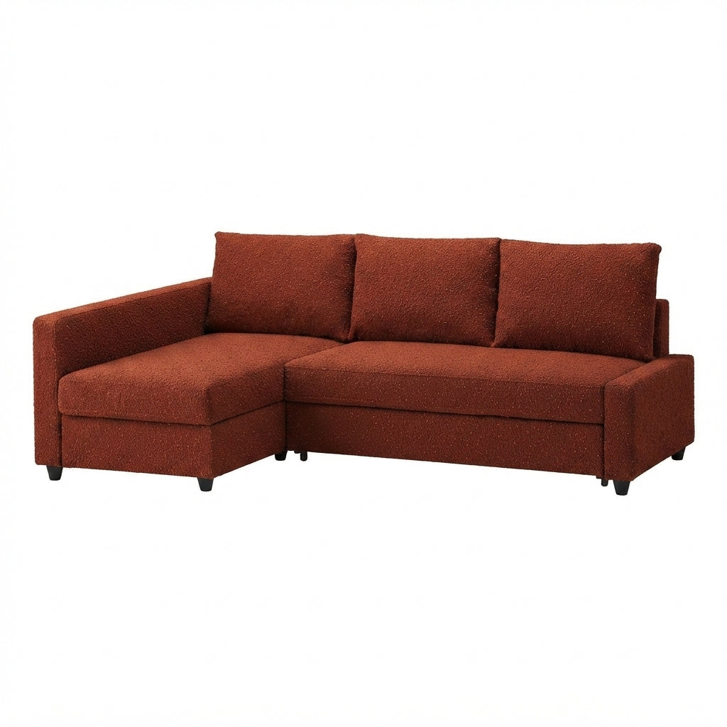 Friheten Eckschlafsofa rechts Bezug – Royal Bouclé – Rost #7