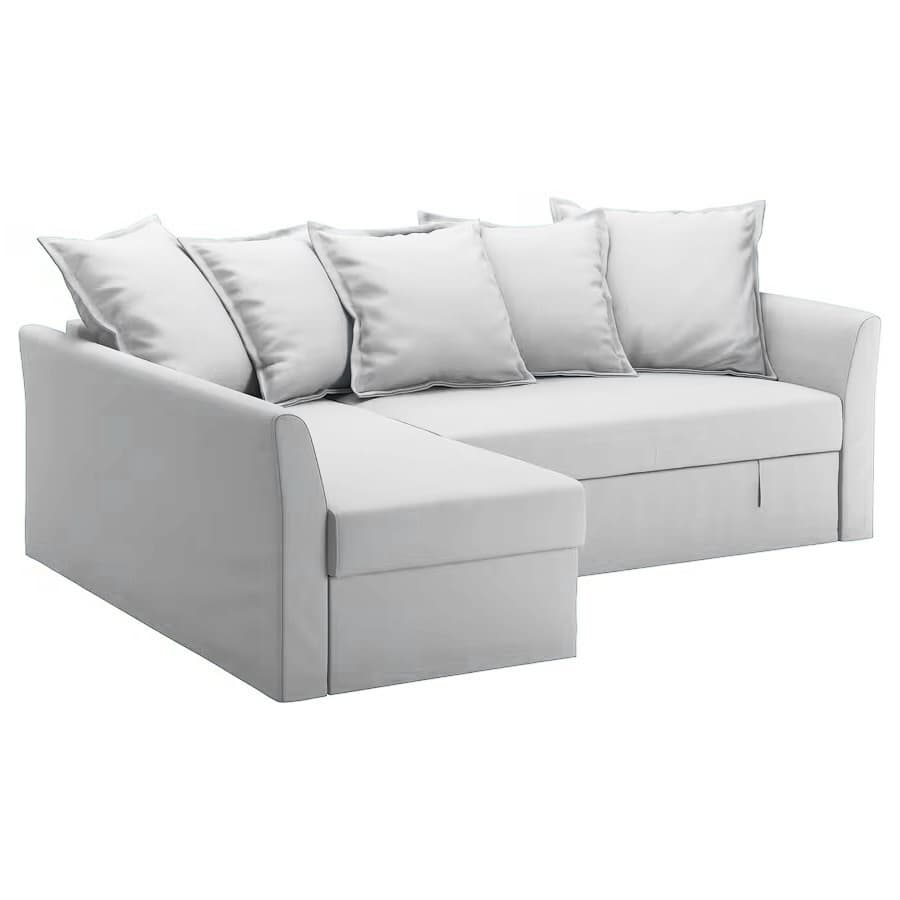 Canapé-lit d'angle Holmsund blanc