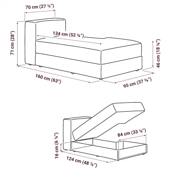 Jättebo Chaise longue Right Cover