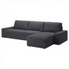 Kivik 3-zits met chaise longue hoes Chenille Antraciet #48 — Norsemaison [nm-render]