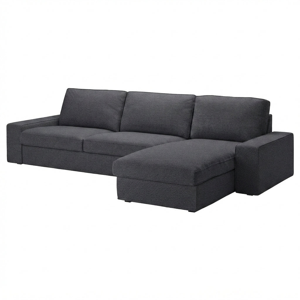 Kivik 3-zits met chaise longue hoes Chenille Antraciet #48 — Norsemaison [nm-render]