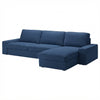 Kivik 3-zits met chaise longue hoes Chenille Blauw #41 — Norsemaison [nm-render]