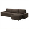 Kivik 3-zits met chaise longue hoes Chenille Espresso #47 — Norsemaison [nm-render]