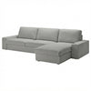 Kivik 3-zits met chaise longue hoes Chenille Grijs #6 — Norsemaison [nm-render]