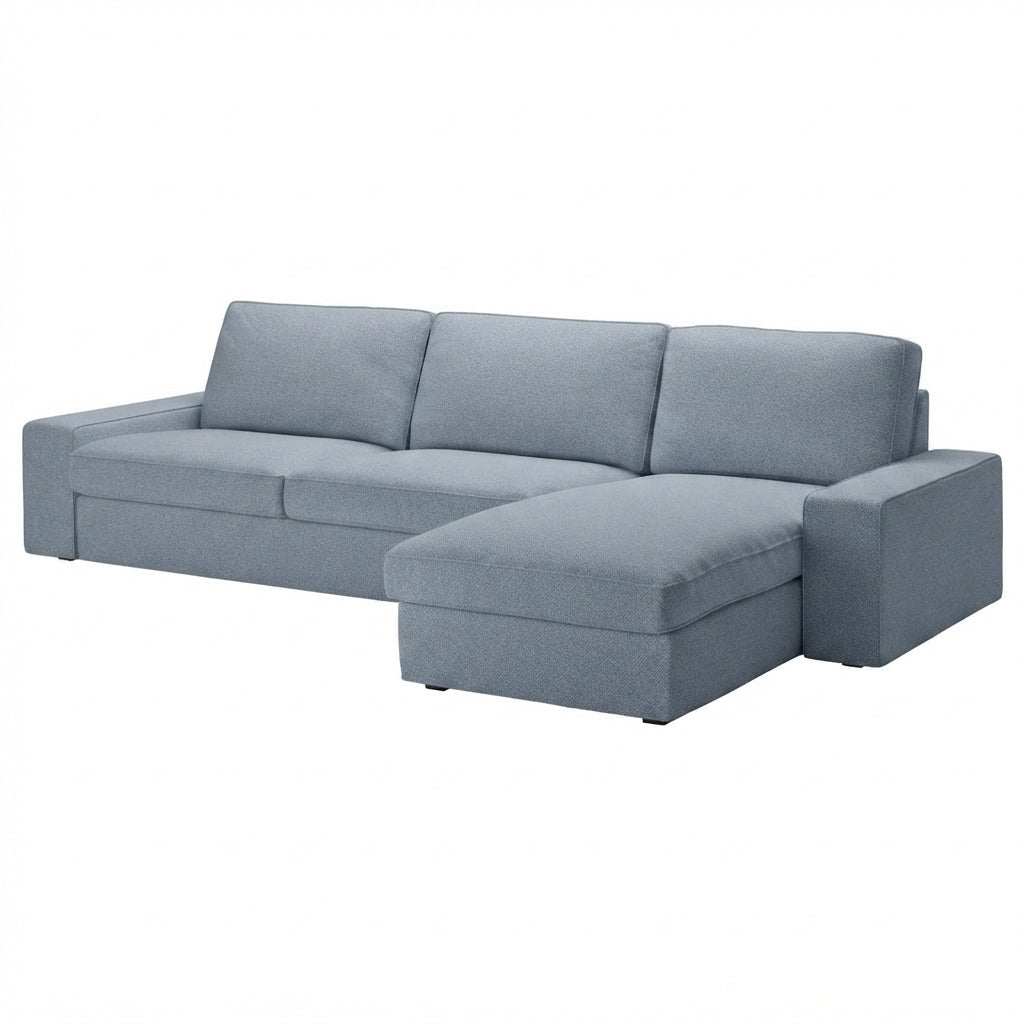 Kivik 3-zits met chaise longue hoes Chenille Licht Blauw #34 — Norsemaison [nm-render]