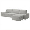 Kivik 3-zits met chaise longue hoes Chenille Licht Grijs #5 — Norsemaison [nm-render]