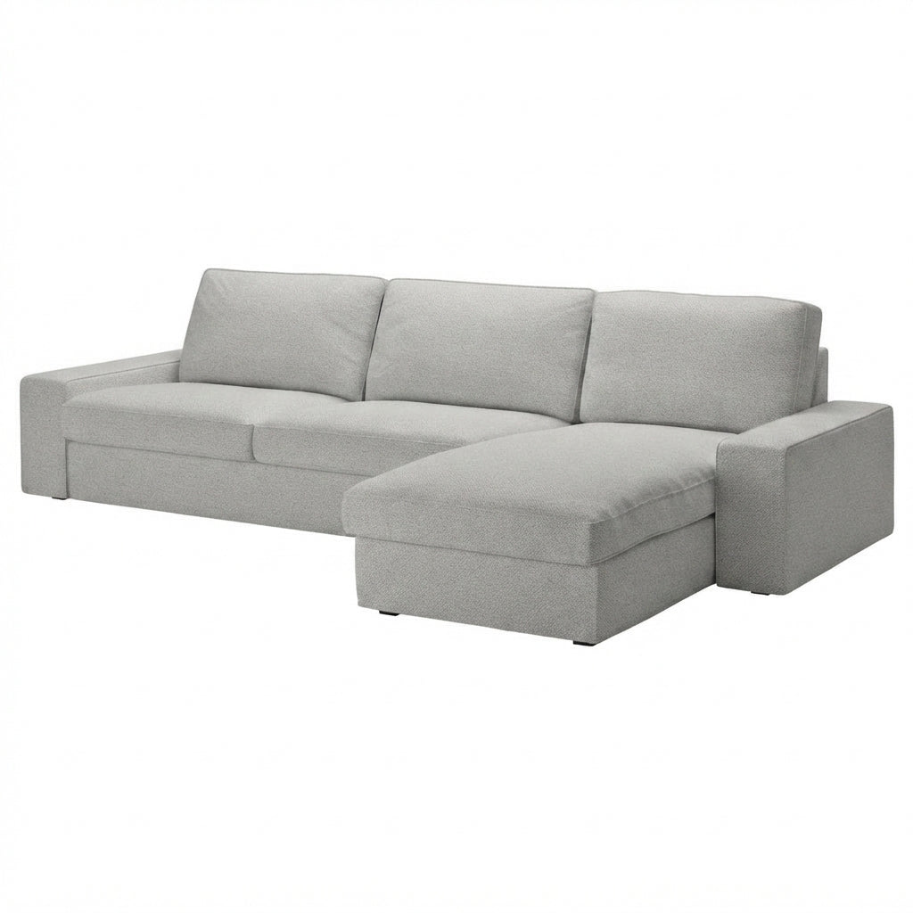 Kivik 3-zits met chaise longue hoes Chenille Licht Grijs #5 — Norsemaison [nm-render]