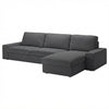 Kivik 3-zits met chaise longue hoes Classic Antraciet #38 — Norsemaison [nm-render]