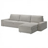 Kivik 3-zits met chaise longue hoes Classic Licht Grijs #5 — Norsemaison [nm-render]