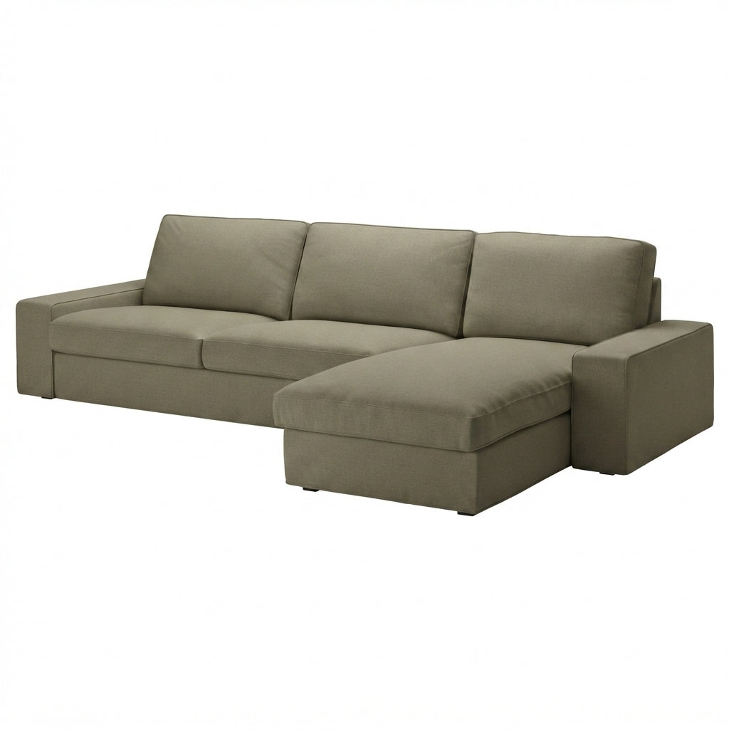 Kivik 3-zits met chaise longue hoes Classic Olijf Taupe #9 — Norsemaison [nm-render]