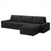 Kivik 3-zits met chaise longue hoes Classic Zwart #42 — Norsemaison [nm-render]