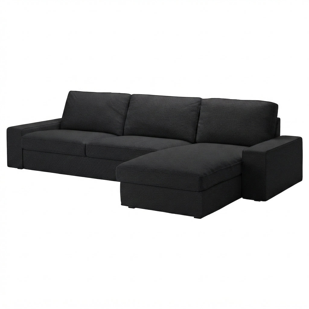 Kivik 3-zits met chaise longue hoes Classic Zwart #42 — Norsemaison [nm-render]