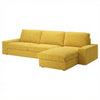 Kivik 3-zits met chaise longue hoes Corduroy Geel #7 — Norsemaison [nm-render]