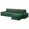 Kivik 3-zits met chaise longue hoes Corduroy Groen #11 — Norsemaison [nm-render]