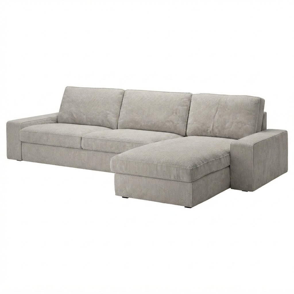 Kivik 3-zits met chaise longue hoes Corduroy Kiezelgrijs #4 — Norsemaison [nm-render]