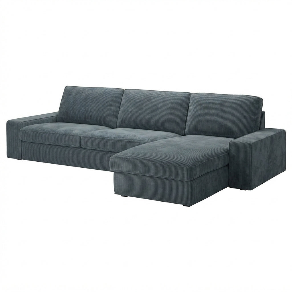 Kivik 3-zits met chaise longue hoes Corduroy Zeegrijs #20 — Norsemaison [nm-render]