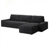 Kivik 3-zits met chaise longue hoes Corduroy Zwart Antraciet #21 — Norsemaison [nm-render]