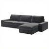 Kivik 3-zits met chaise longue hoes Donkergrijs #53 — Norsemaison [nm-render]